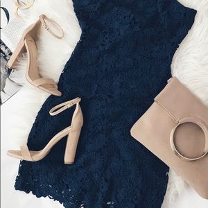 Navy mid length dress
